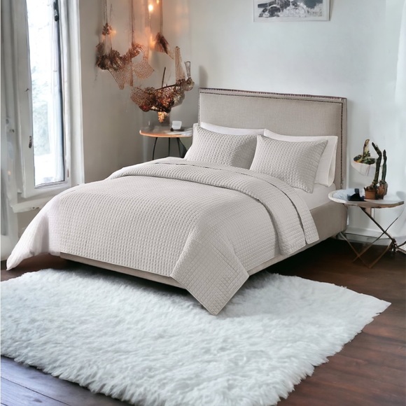 510 DESIGN Otto 3 Piece Coverlet Set Grey Full/Queen, - Picture 2 of 4